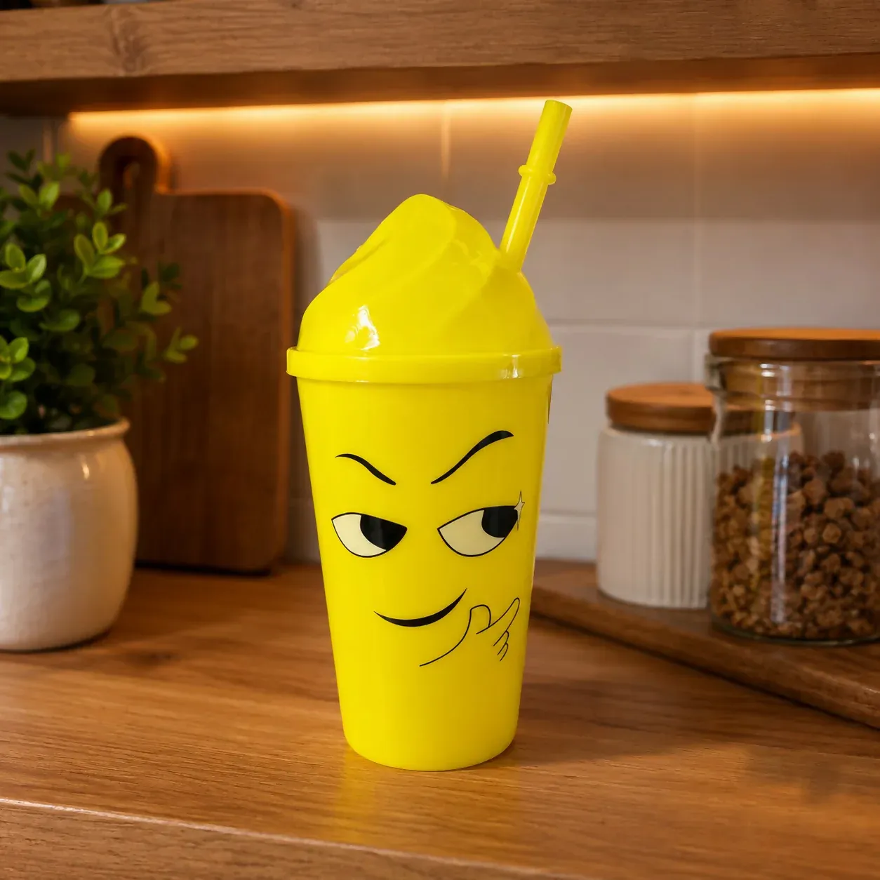 Emoji Sipper Cup – Kids Drinkware with Spill-Proof Lid - Detailed Feature View 2