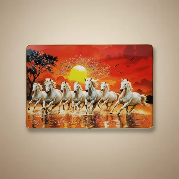 Seven Running Horses Sunrise Wall Art – Inspires Success & Positivity