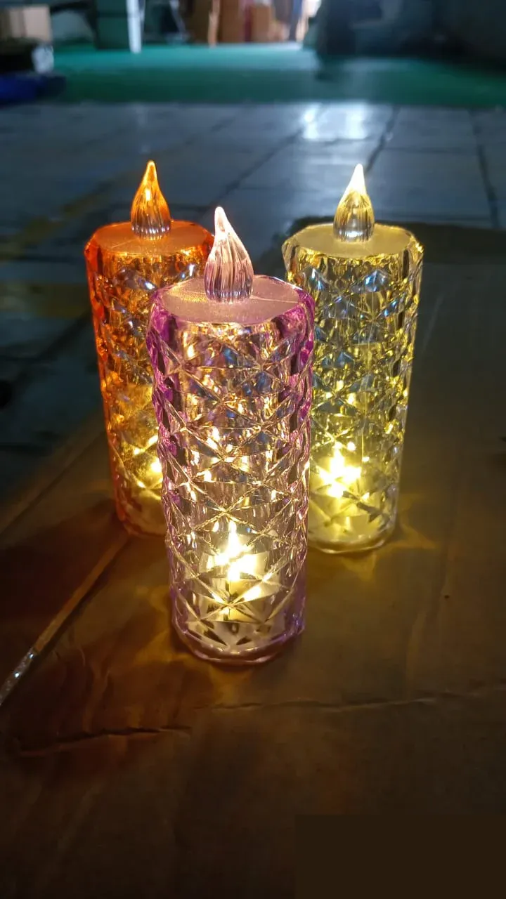 Candles for Home Decoration, Crystal Candlelight, Diwali (1 Pc / Multicolor) - Detailed Feature View 7