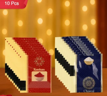 Festive 10-Pack Kumkum & Chawal Sachets for Rakhi & Pooja
