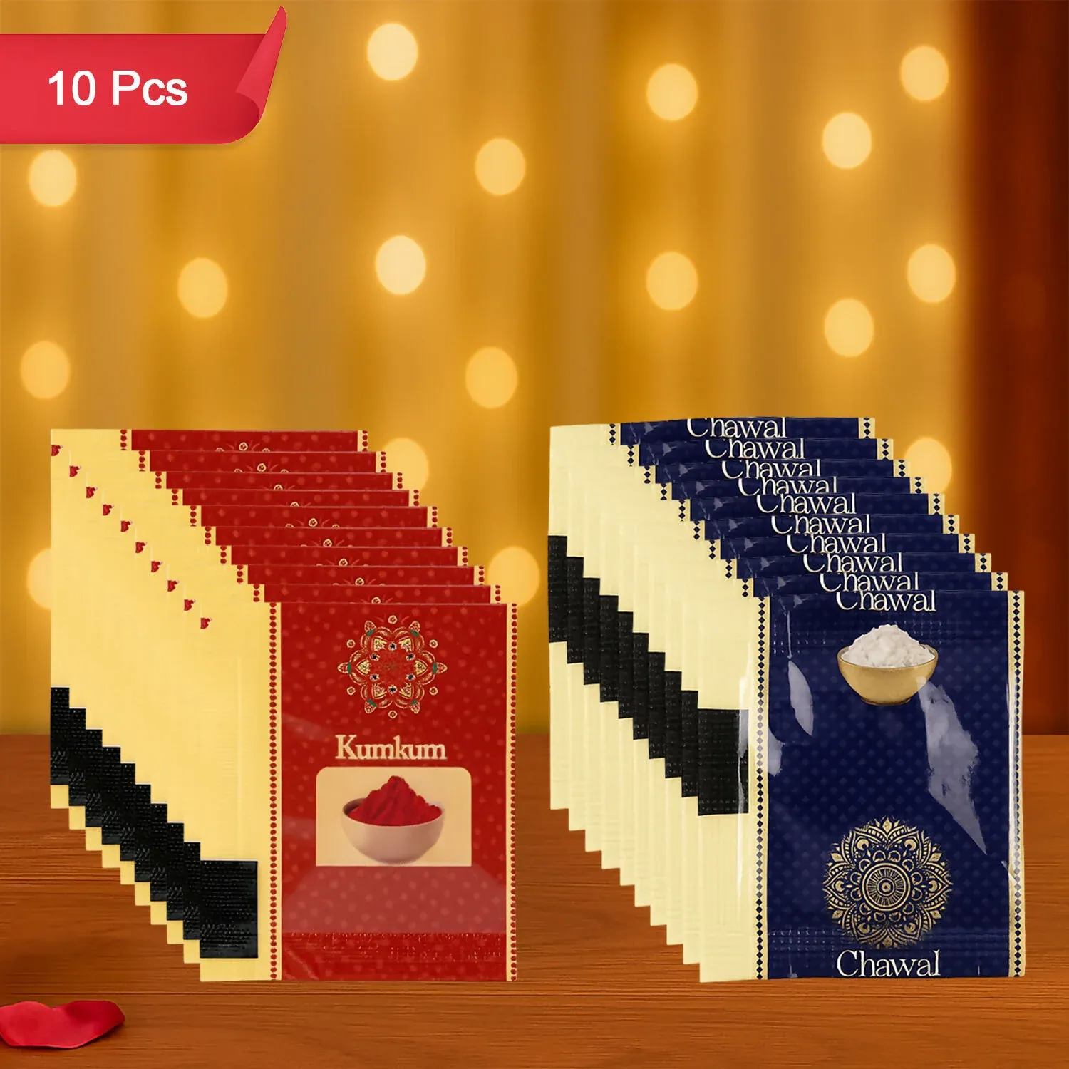 Premium Festive 10-Pack Kumkum & Chawal Sachets for Rakhi & Pooja - Buy Online at Alikart