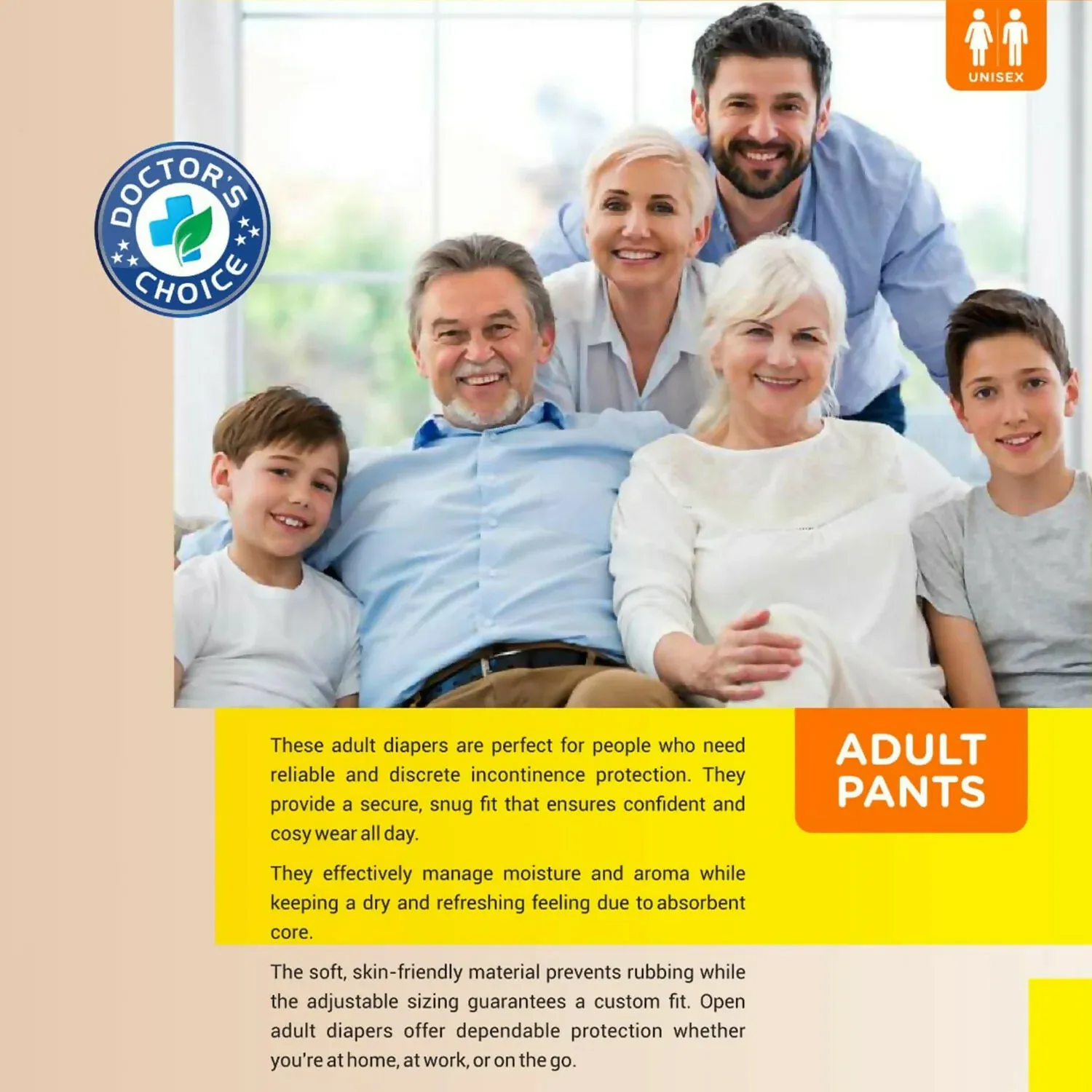 Adult Pull-Up Diaper Pants with Antibacterial Leak Protection - Detailed Feature View 7