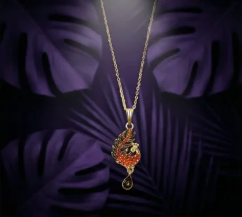 Peacock Motif Pendant Necklace for Women with Chain
