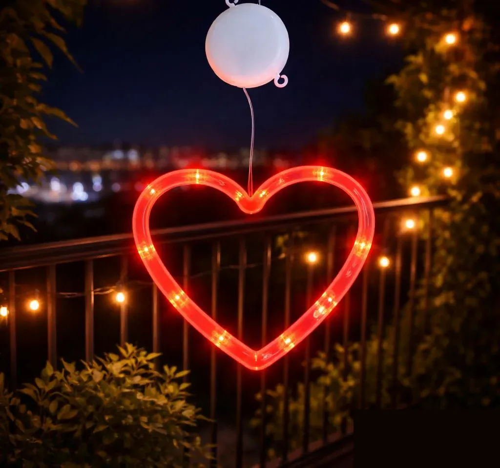Heart Shape LED Decorative Wall Light for Bedroom, Home & Romantic Decor - Detailed Feature View 3