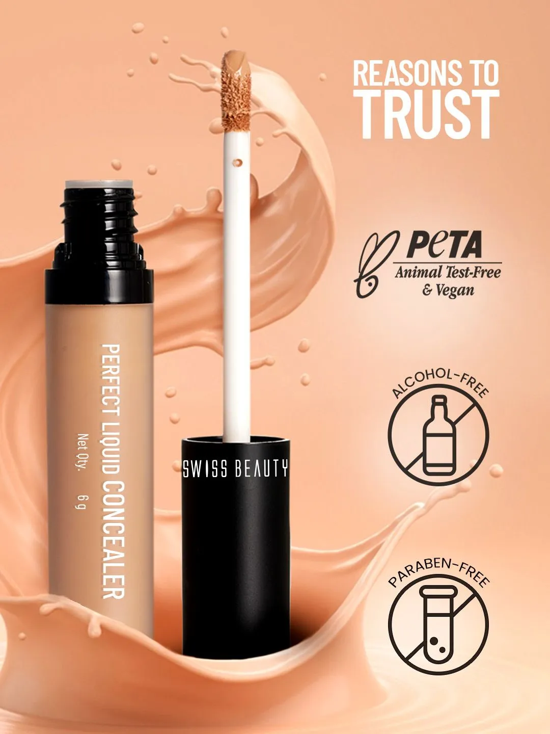 SWISS BEAUTY Liquid Concealer - Clair Moyen 06 - Detailed Feature View 5