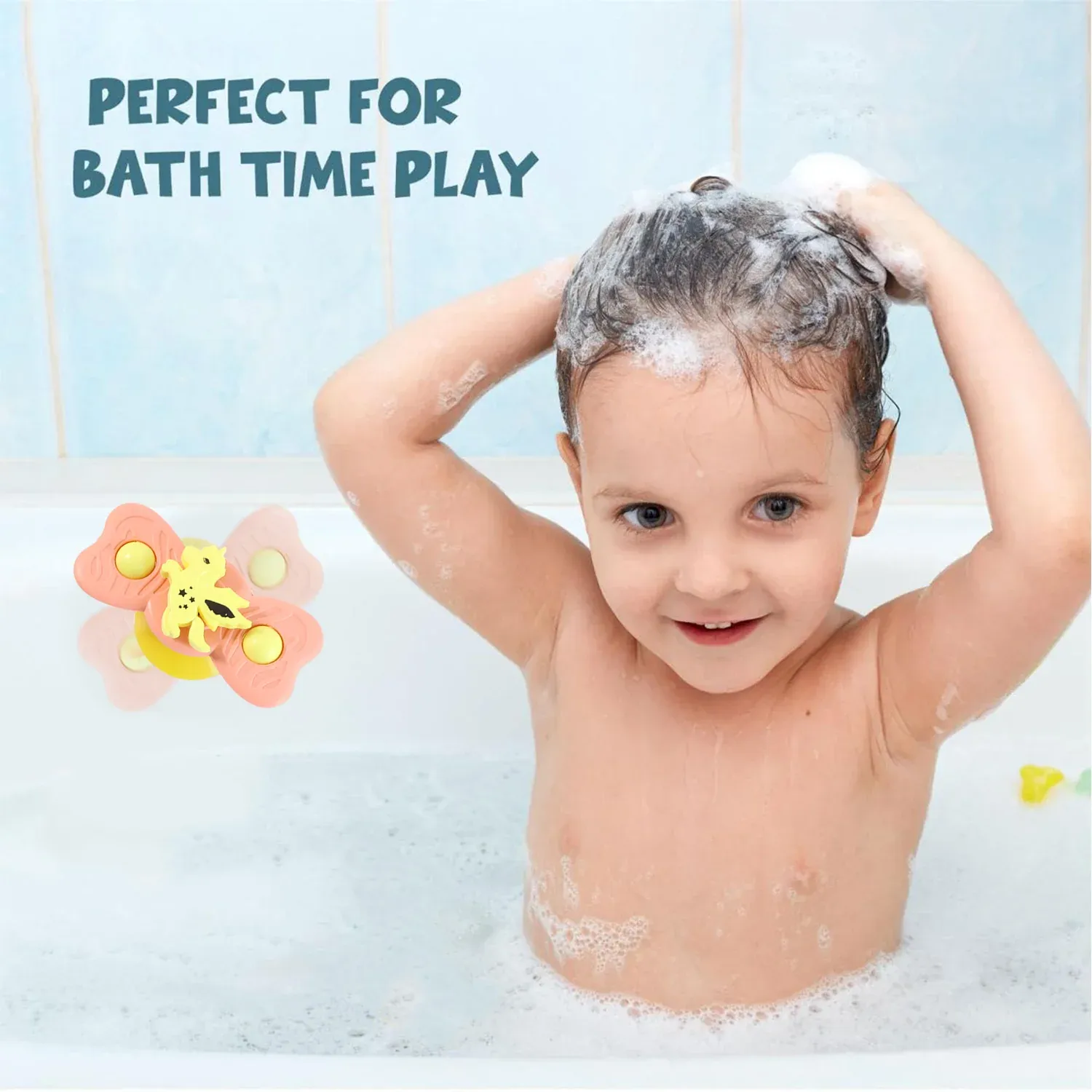 Buzzy Baby Spinner Toy Set – 3-Pc Suction Cup Spinning Toys - Detailed Feature View 6