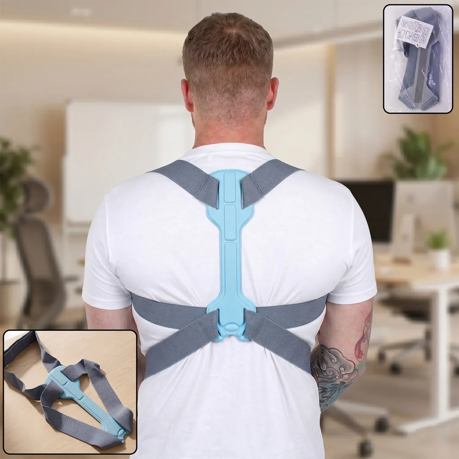 Premium Posture Support Belt – Adjustable Upper Back & Shoulder Brace for Correct Alignment - Buy Online at Alikart