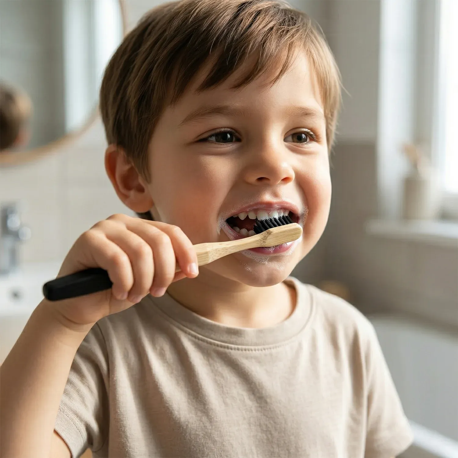 Bamboo Toothbrush – Eco-Friendly & Soft Charcoal Bristles - Detailed Feature View 3