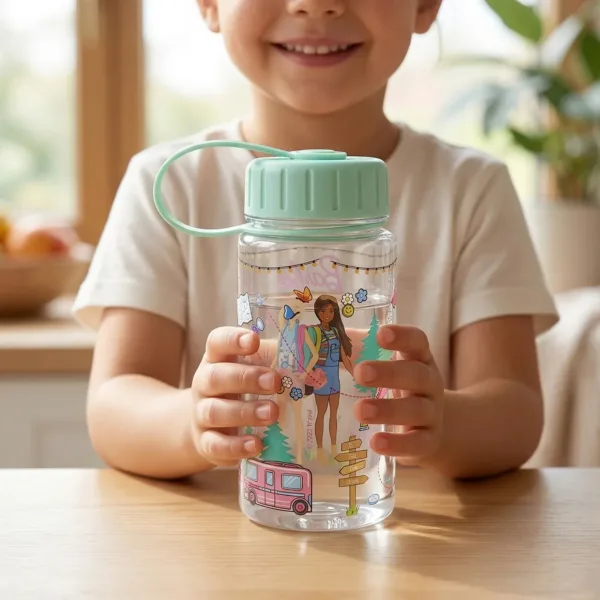 Kids Printed 400ml Leakproof Water Bottle with Carry Strap