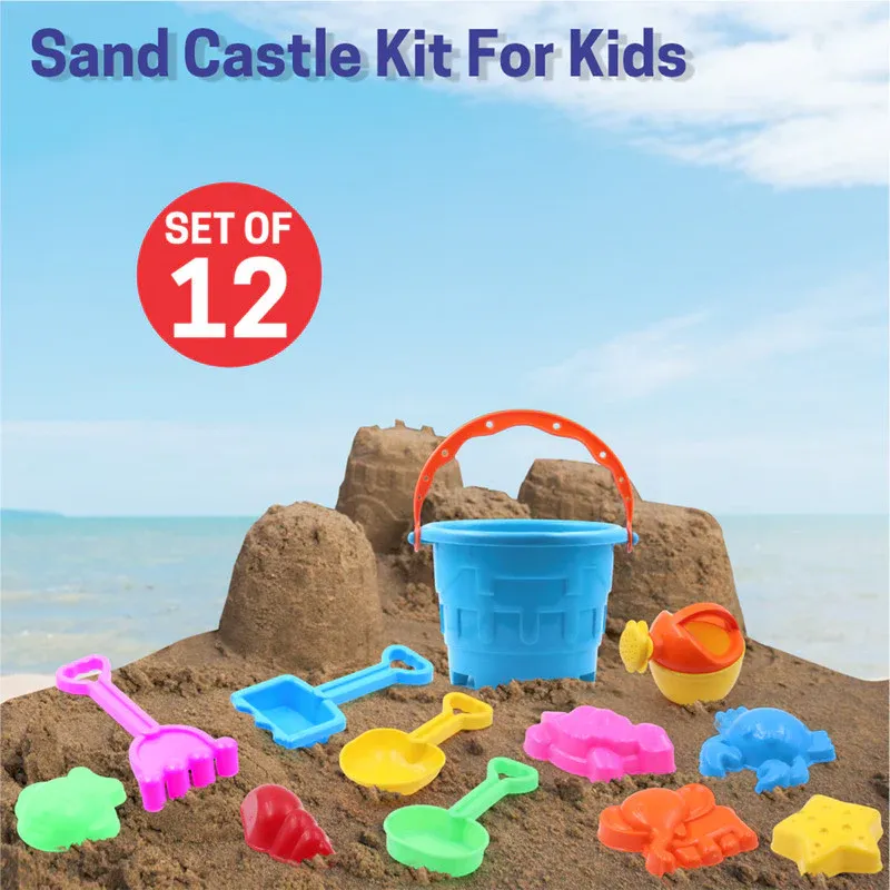 Premium Aditi Kids Beach Sand Toy Set Bucket, Shovels and Moulds | Safe ABS Plastic Play Set - Buy Online at Alikart