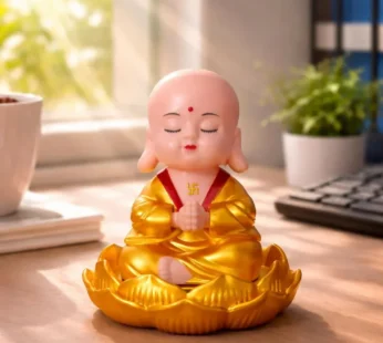 Solar Powered Monk Bobble Head for Car Dashboard & Desk