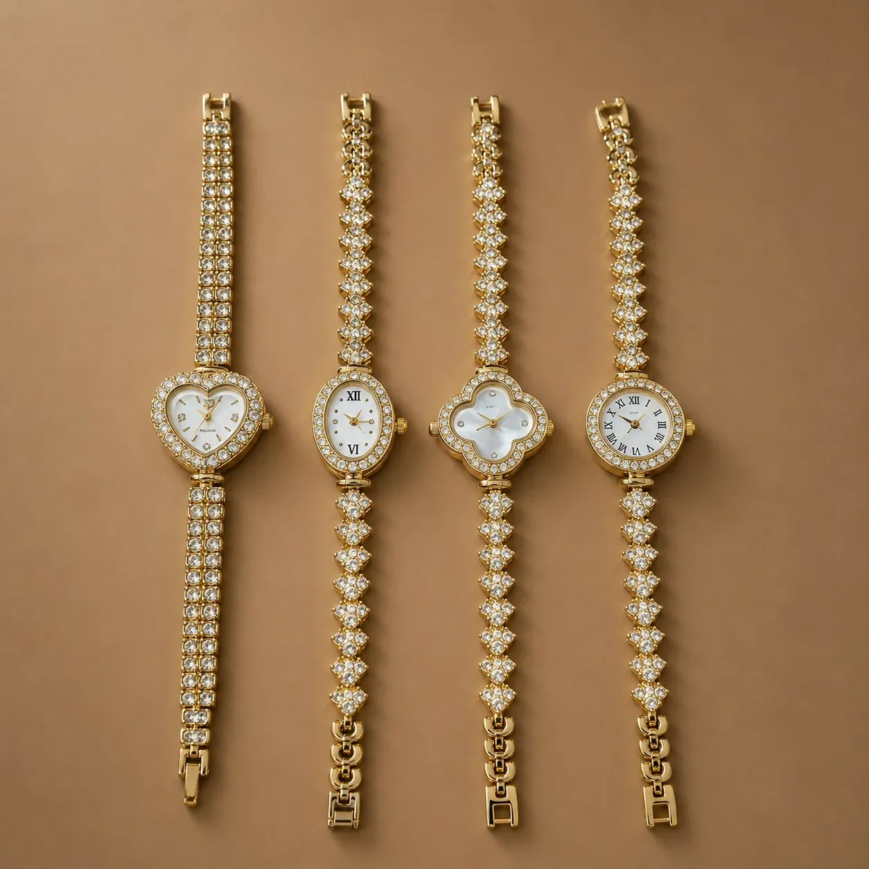 Women's Elegant Crystal Studded Bracelet Watch Assorted Dial Design (Any Design 1 PC) - Detailed Feature View 5
