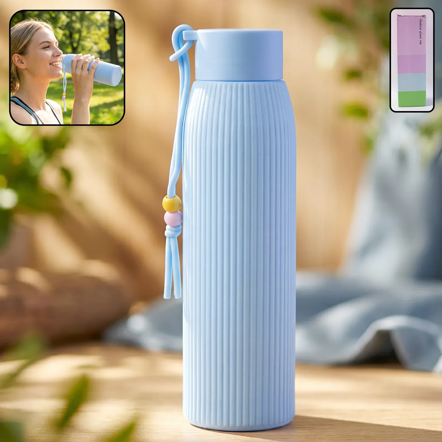 Premium Glass Water Bottle – Stylish & Leakproof for Daily Use - Buy Online at Alikart