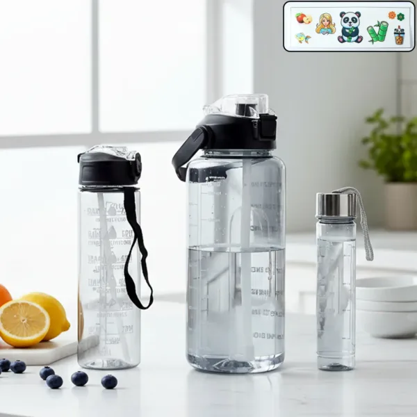3 in 1 Multipurpose Water Bottle Set – 2000ML, 900ML & 500ML Combo