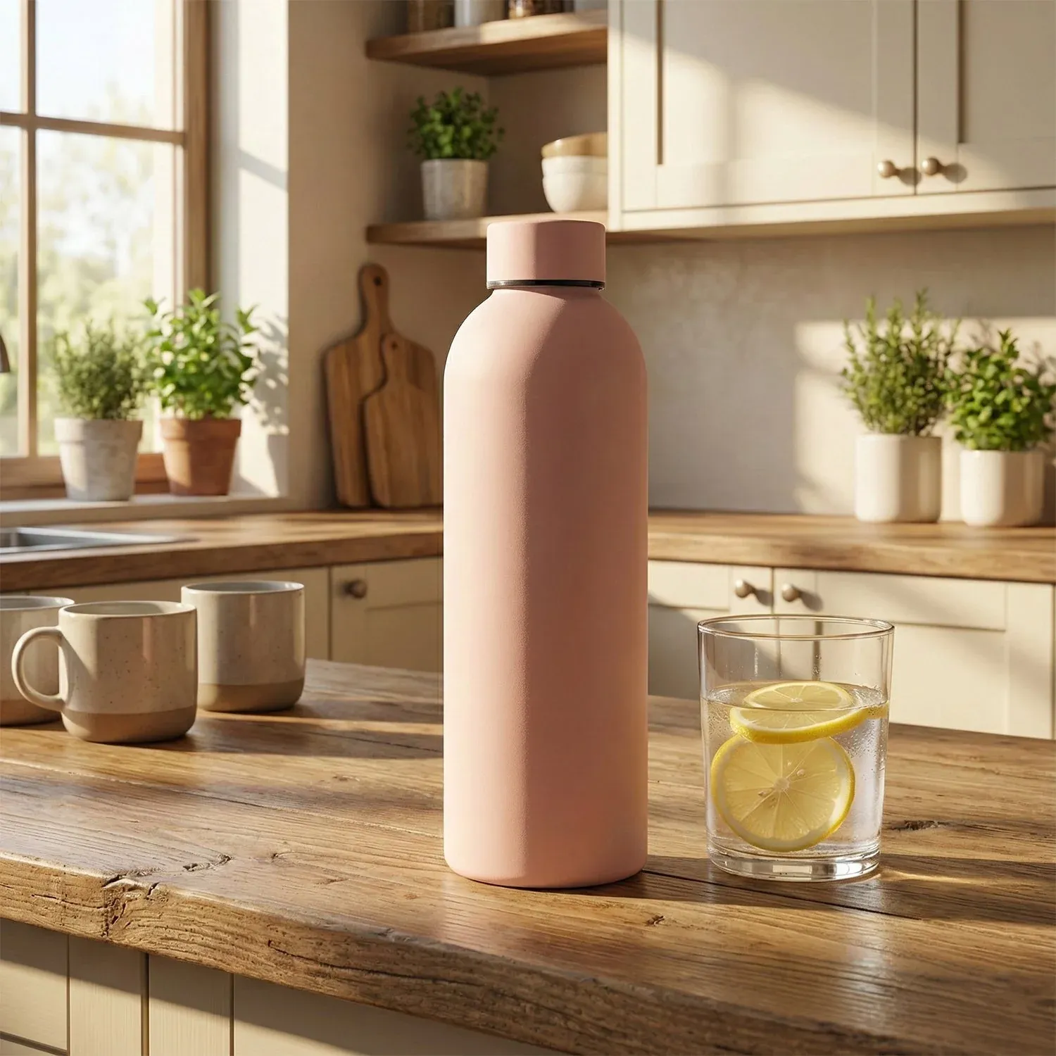 Insulated Water Bottle – Pink 500ml Hot & Cold Flask - Detailed Feature View 7