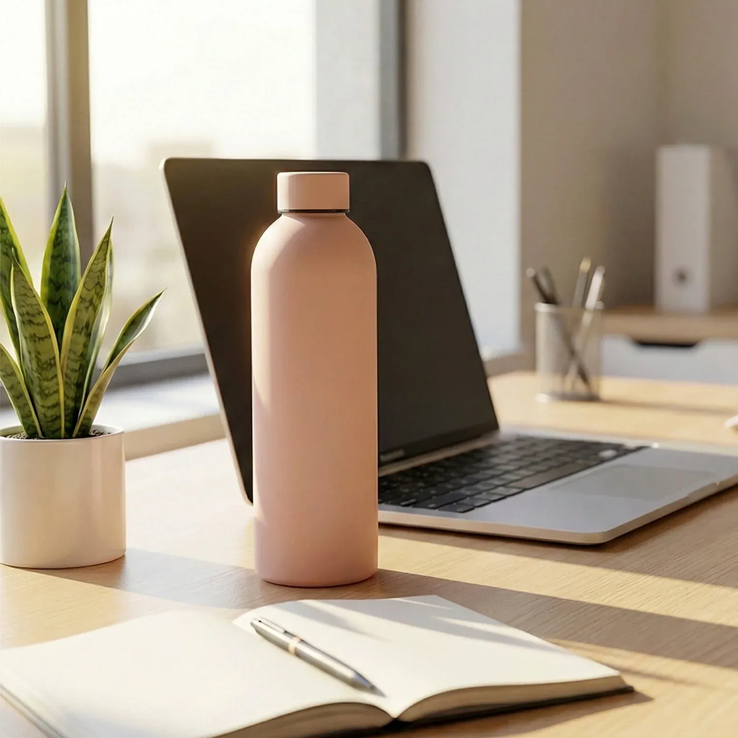 Insulated Water Bottle – Pink 500ml Hot & Cold Flask - Detailed Feature View 2