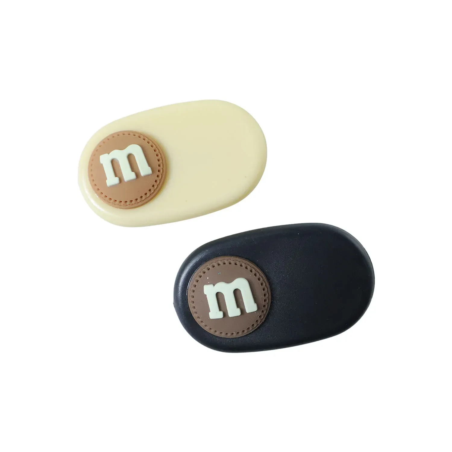 Alphabet Letter Decorative Oval Hair Clips Set - 2 Pieces - Detailed Feature View 4