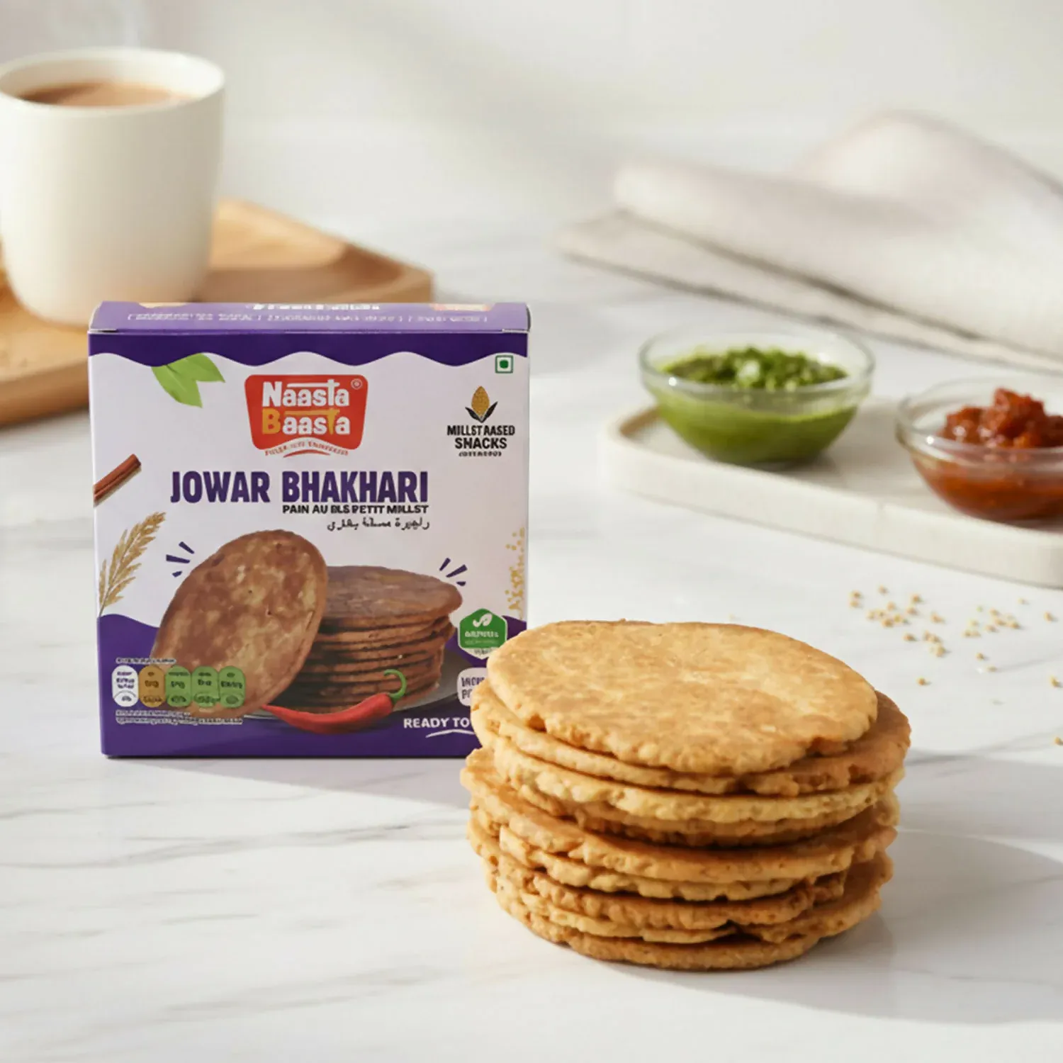 Premium Naasta Baasta Jowar Bhakhari – Millet Based Ready to Eat Crispy Indian Snack (200 Gm) - Buy Online at Alikart