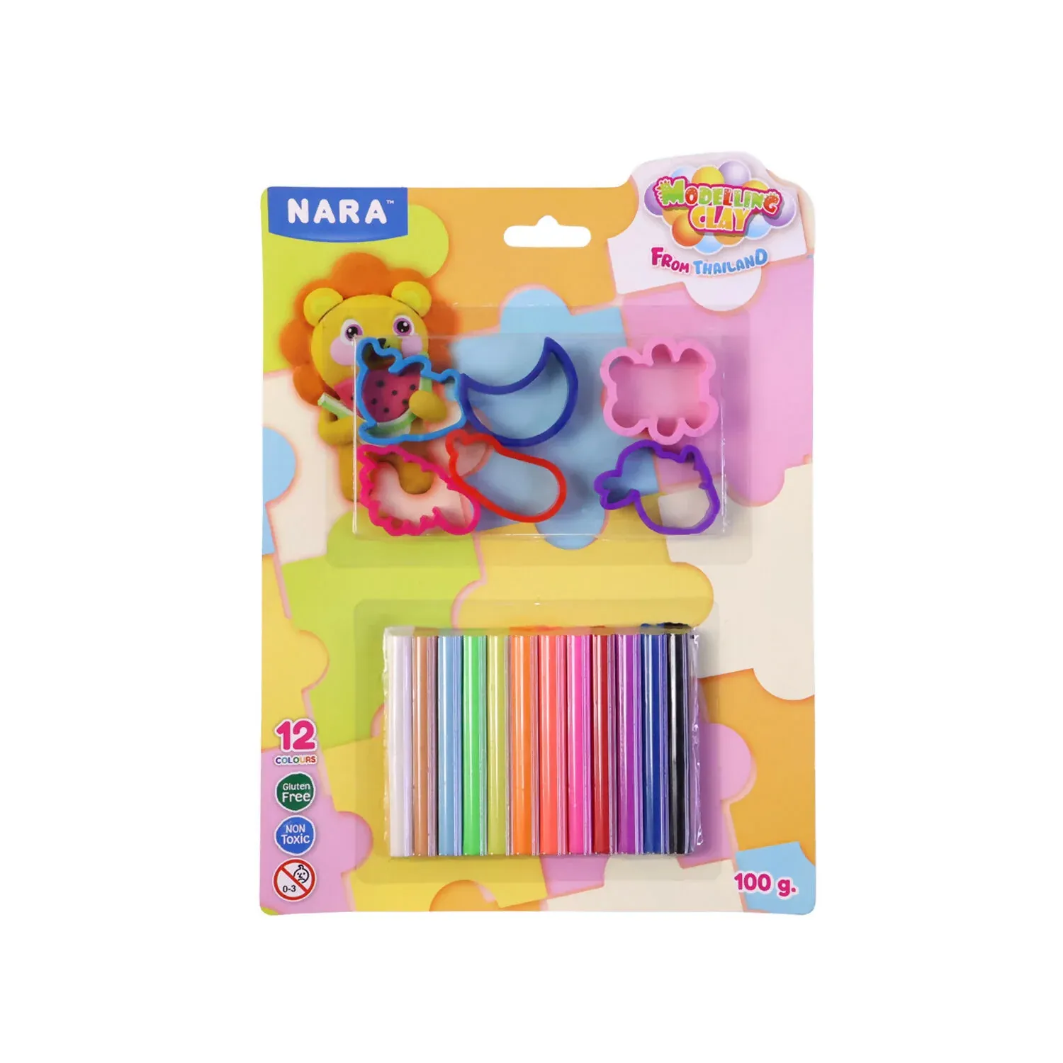 Nara Kids Colourful Modelling Clay Set with Shape Cutters & DIY Creative Play Kit 100 Gm - Detailed Feature View 5