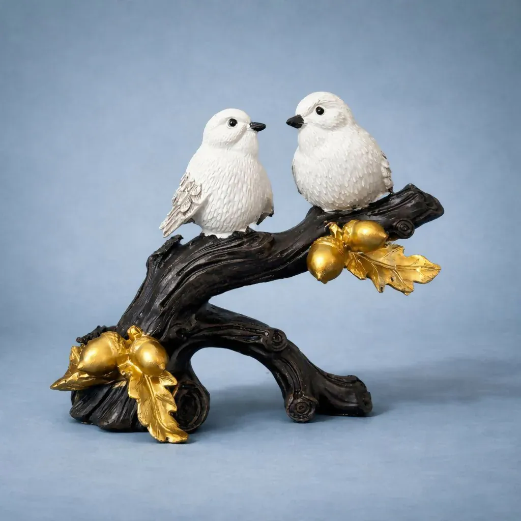 Bird Couple Showpiece – Elegant Decor for Home & Office - Detailed Feature View 2