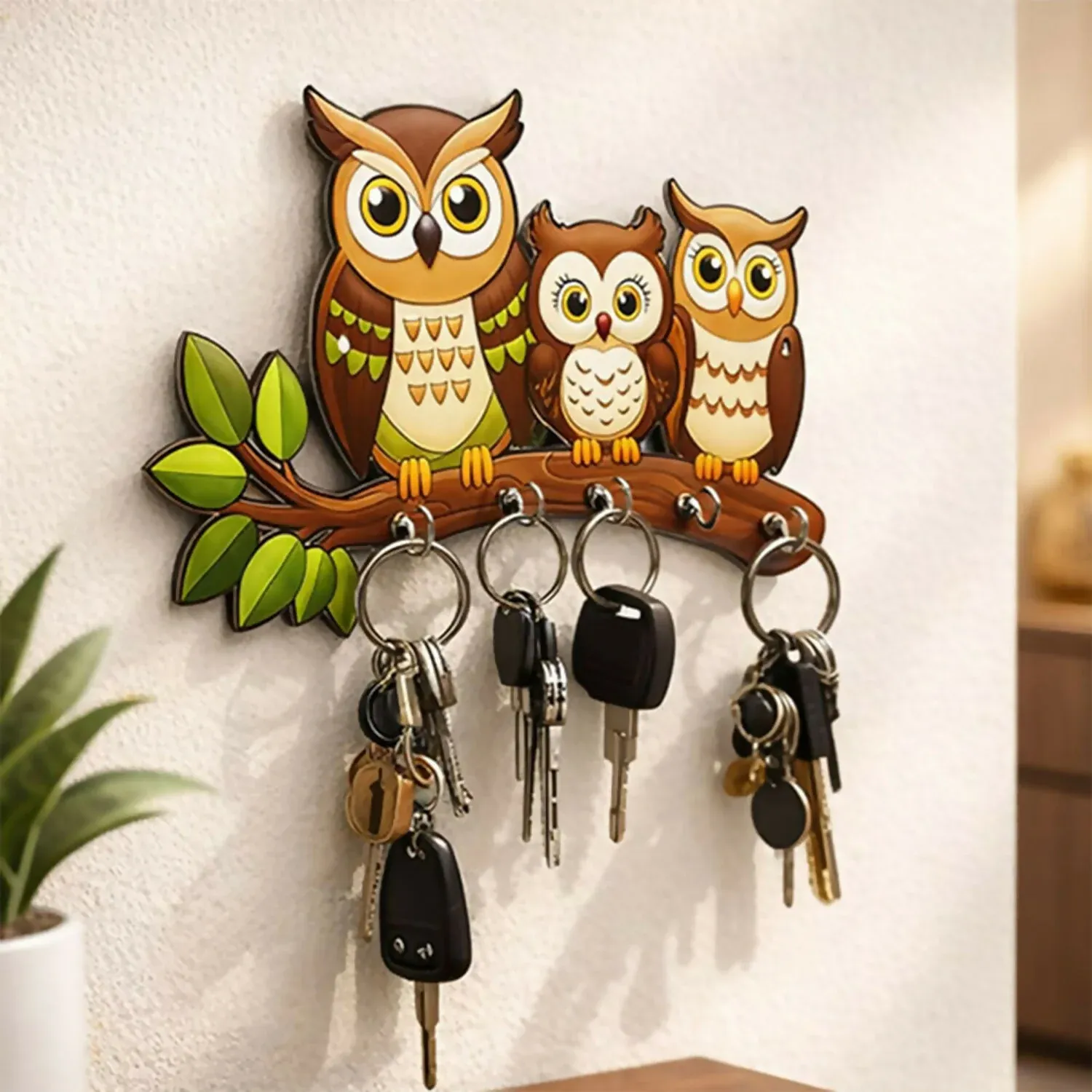 Wall-mounted Owl Key Holder – Stylish and Durable Organization Solution - Detailed Feature View 2