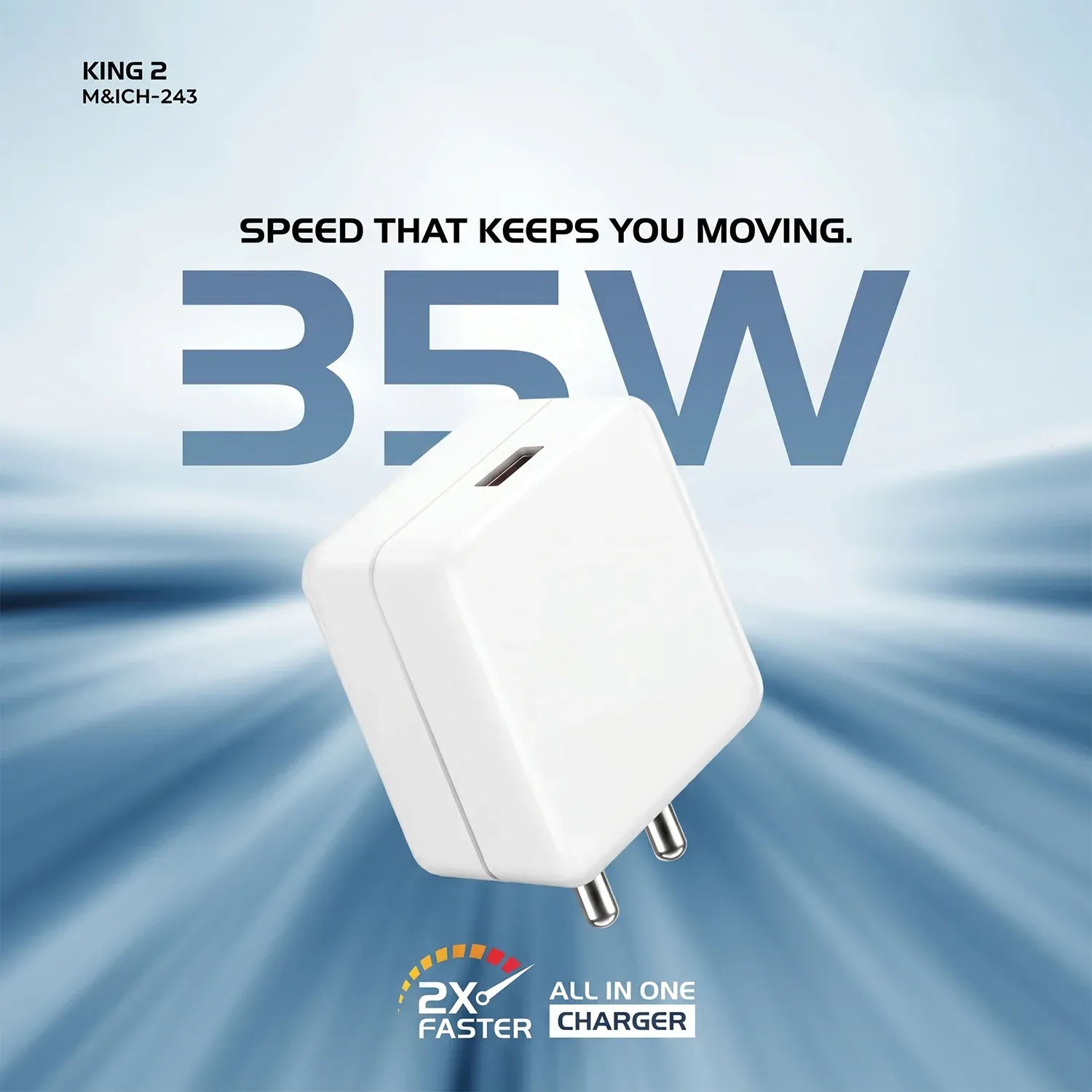 King 2 Series 35W Fast Charging Power Adapter with Type-C Cable - Detailed Feature View 4