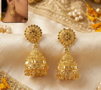 Classic Gold Jhumka Earrings with Pearl Danglers for Weddings