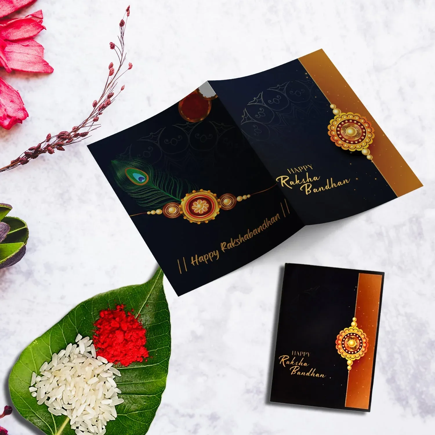 Golden Rakhi Combo – Premium Gift Set with Chocolates & Silver Coin - Detailed Feature View 2