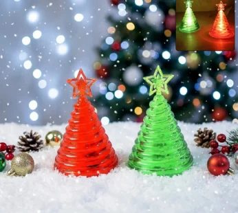 Premium LED Spiral Christmas Tree Decorative Night Lamp Set
