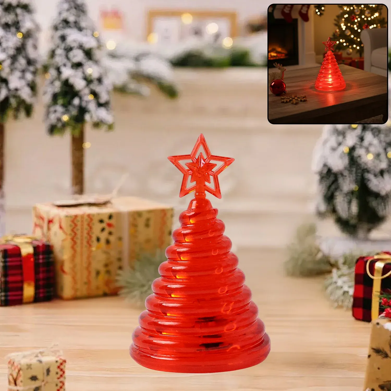 Premium Premium LED Glowing Spiral Christmas Tree Night Lamp (1 Pc) - Buy Online at Alikart