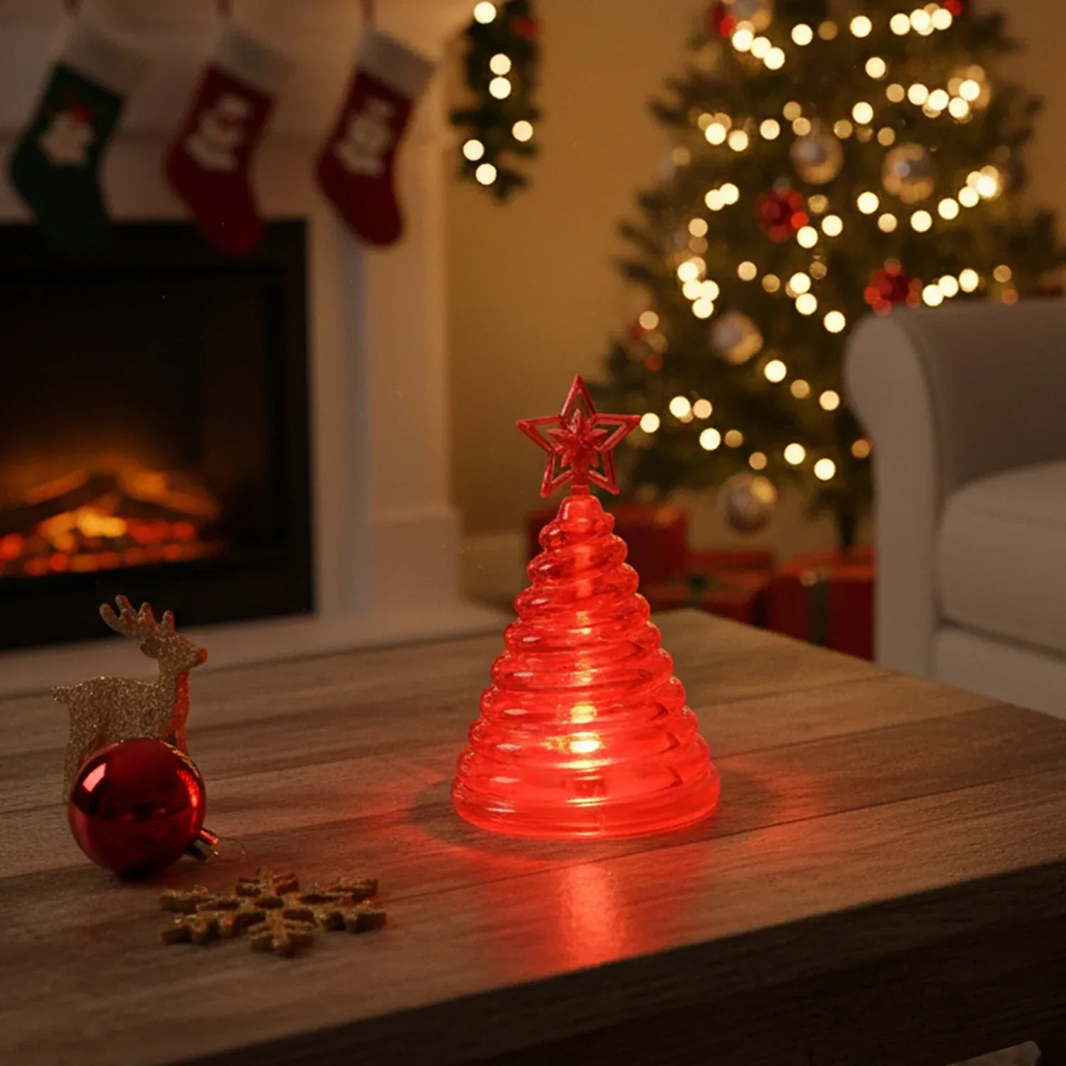 Premium LED Glowing Spiral Christmas Tree Night Lamp (1 Pc) - Detailed Feature View 5