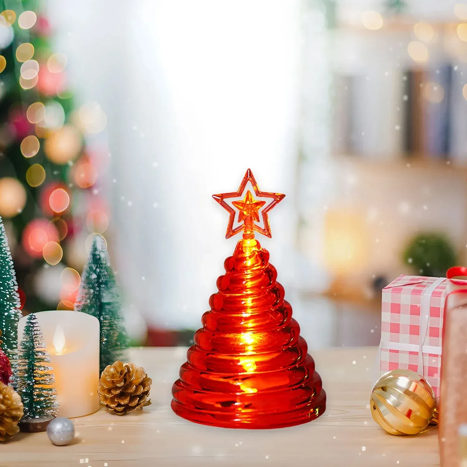 Premium LED Glowing Spiral Christmas Tree Night Lamp (1 Pc) - Detailed Feature View 6
