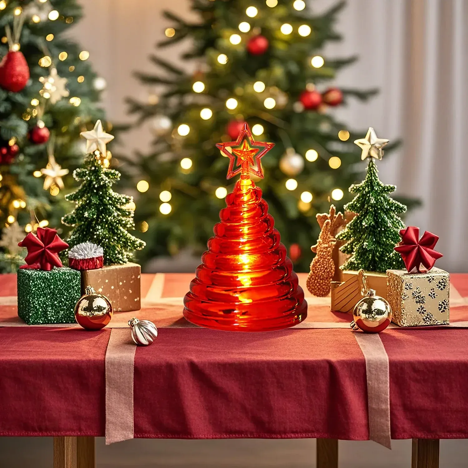 Premium LED Glowing Spiral Christmas Tree Night Lamp (1 Pc) - Detailed Feature View 2
