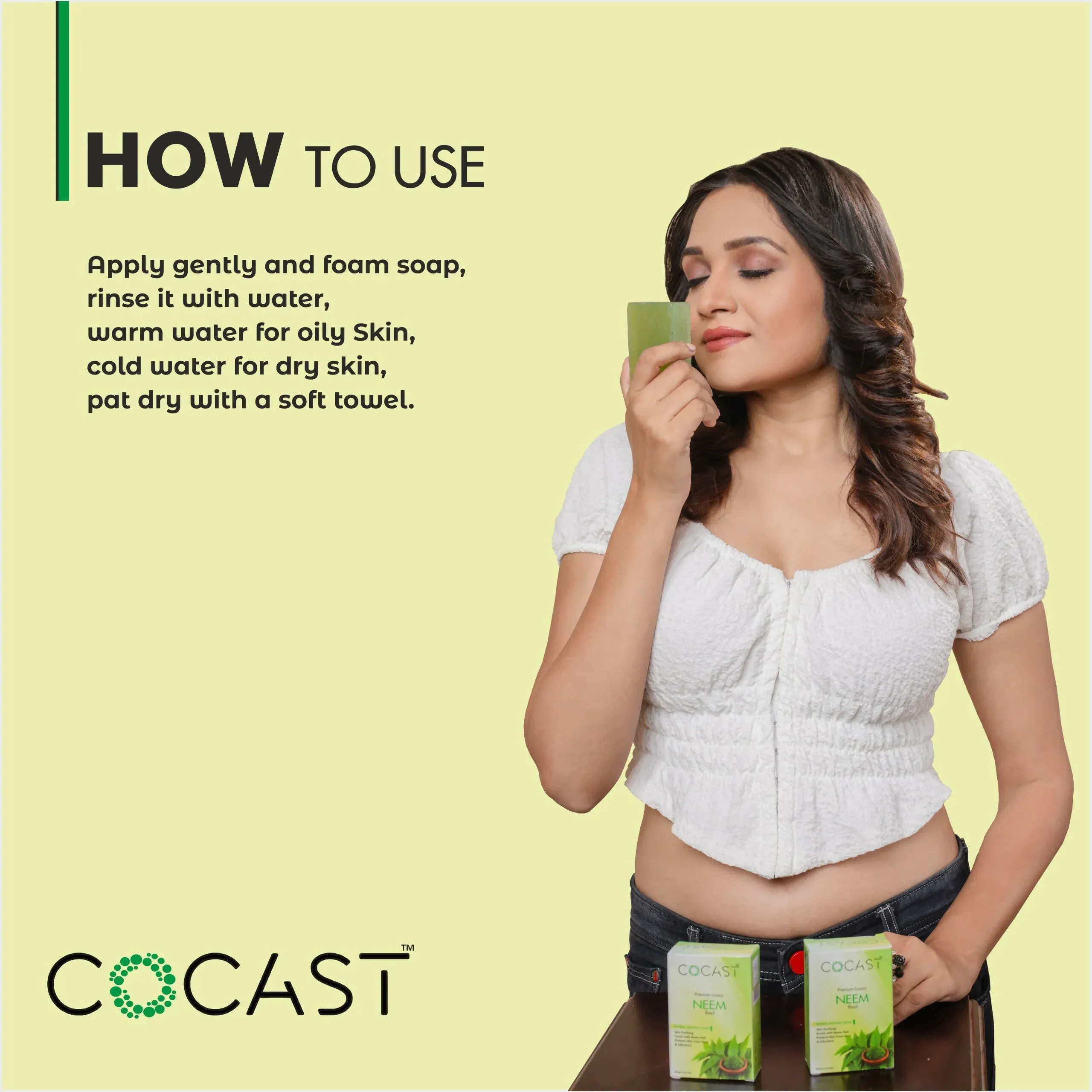COCAST Premium Luxury Neem Basil Herbal Bathing Soap (100gm) - Detailed Feature View 4