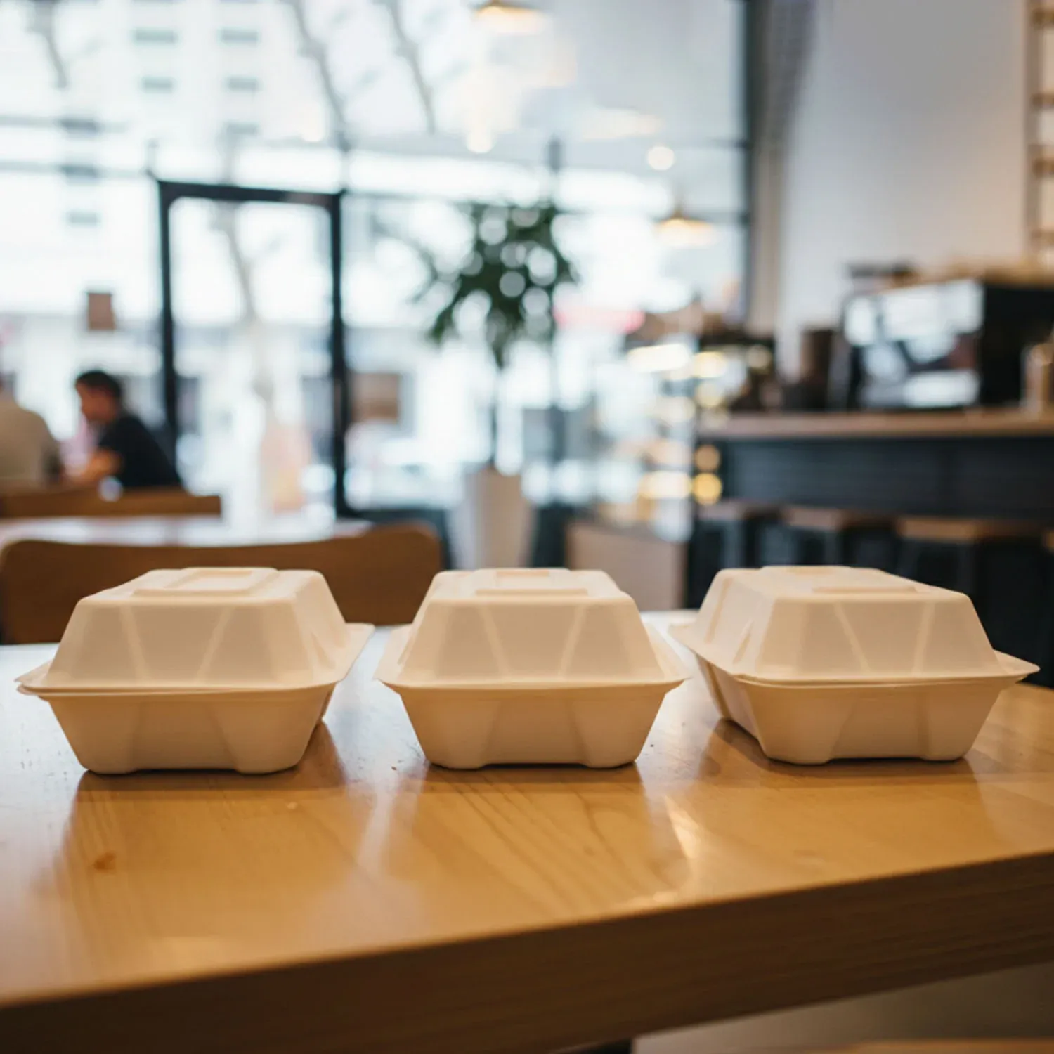 Bagasse Clamshell Food Box – Eco-Friendly 9x6 Inch Disposable Set - Detailed Feature View 7