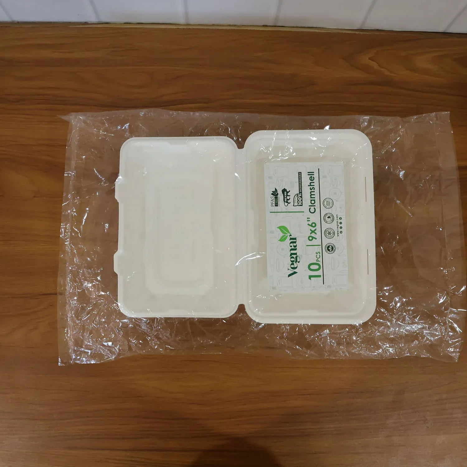 Bagasse Clamshell Food Box – Eco-Friendly 9x6 Inch Disposable Set - Detailed Feature View 8