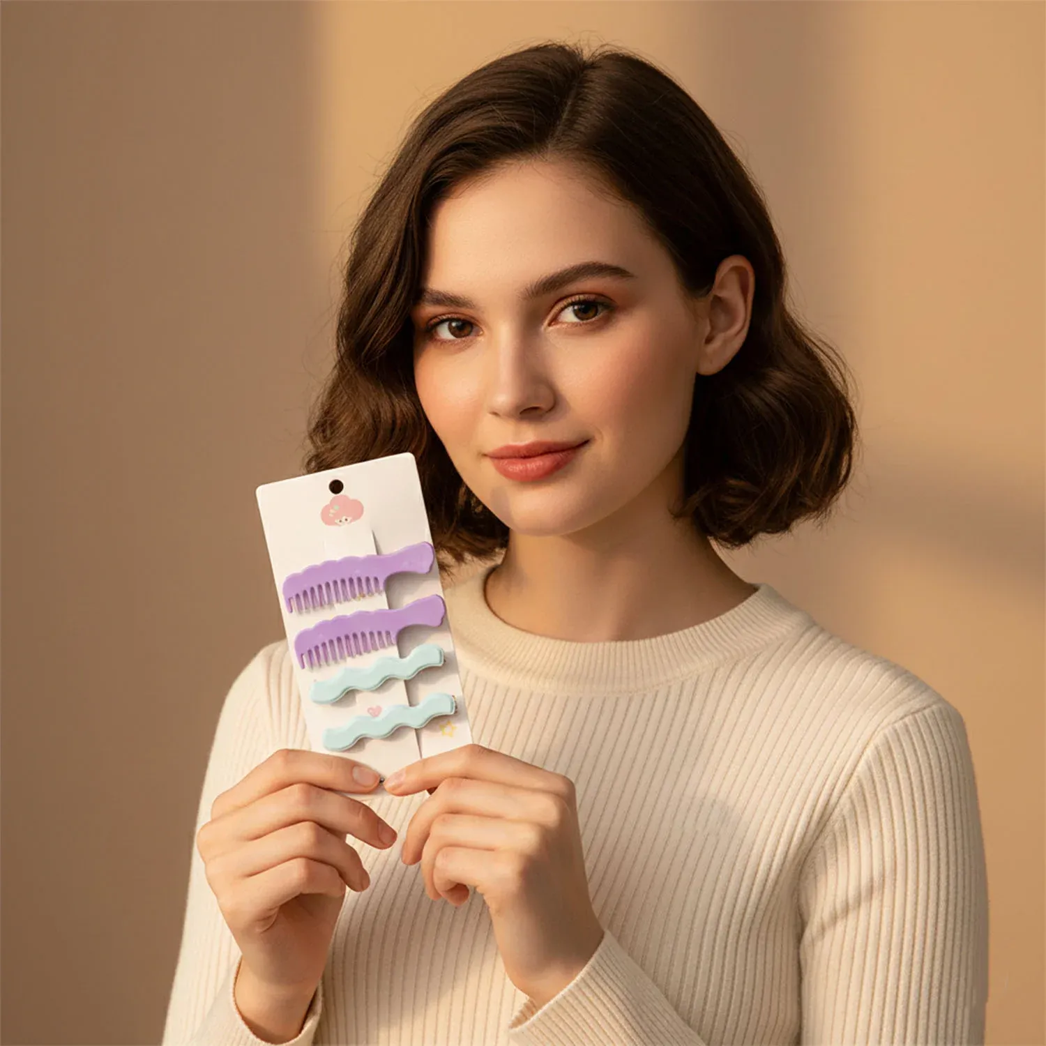 Comb-Shaped Hair Clips Set for Girls & Women – Stylish Hair Pins (4 Pc ) - Detailed Feature View 2
