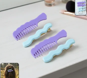 Comb-Shaped Hair Clips Set for Girls & Women – Stylish Hair Pins (4 Pc )
