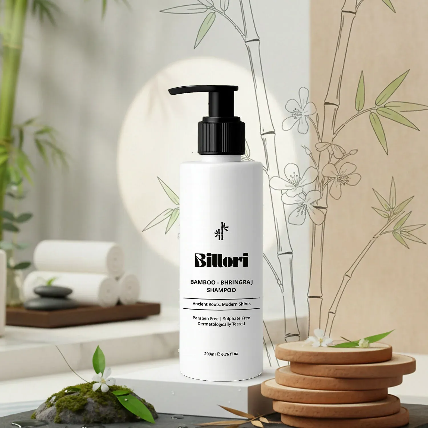 Bamboo Bhringraj Shampoo with Neem, Aritha & Shikakai Extracts (5 Power Shampoo),Dermatologically Tested (200ml) - Detailed Feature View 2