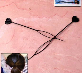 Heart-Shaped Hairpin Set – Stylish Black Clips for All Hair Types