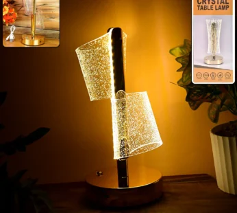 Modern Luxury Crystal LED Double Shade Table Lamp (1 Pc)