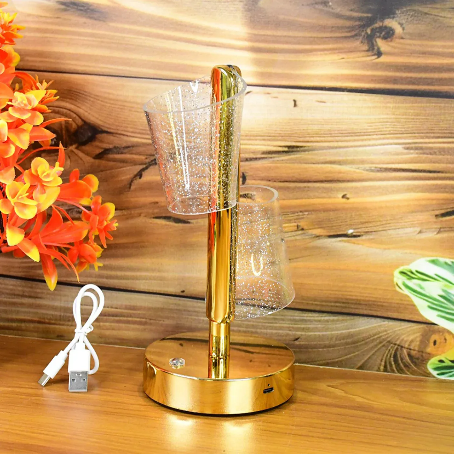 Modern Luxury Crystal LED Double Shade Table Lamp (1 Pc) - Detailed Feature View 7