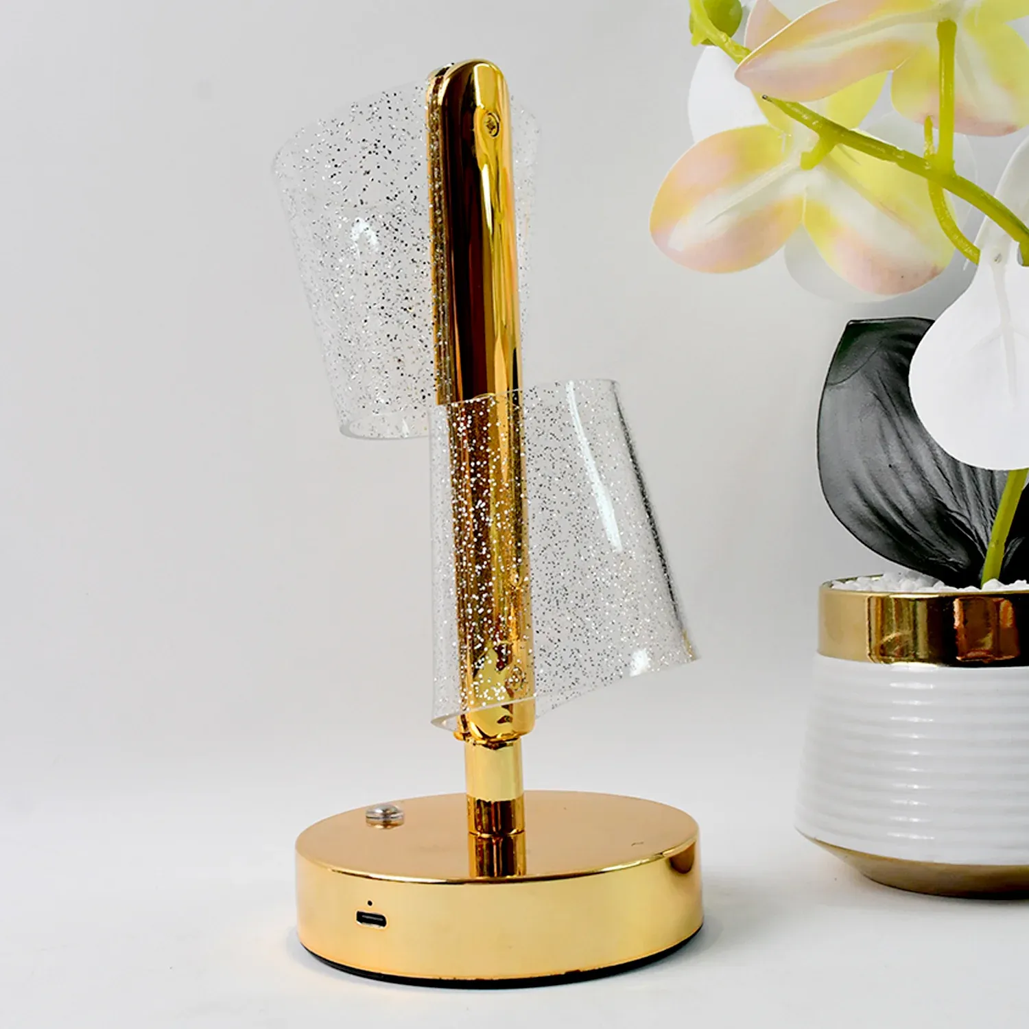 Modern Luxury Crystal LED Double Shade Table Lamp (1 Pc) - Detailed Feature View 2