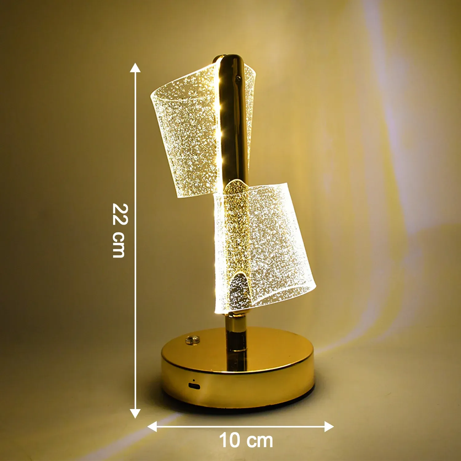 Modern Luxury Crystal LED Double Shade Table Lamp (1 Pc) - Detailed Feature View 5