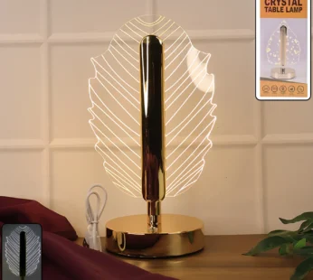 Premium Leaf Shape Crystal Table Lamp (1 Pc)