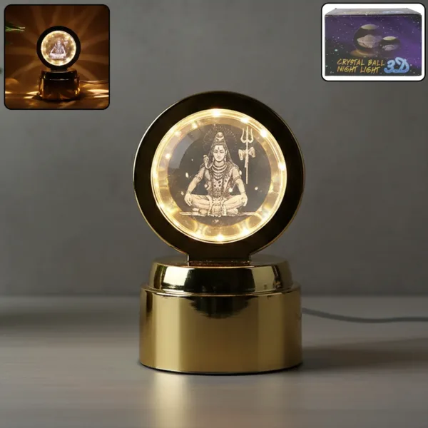 Mahadev 3D Crystal Ball Night Light (1 Pc)