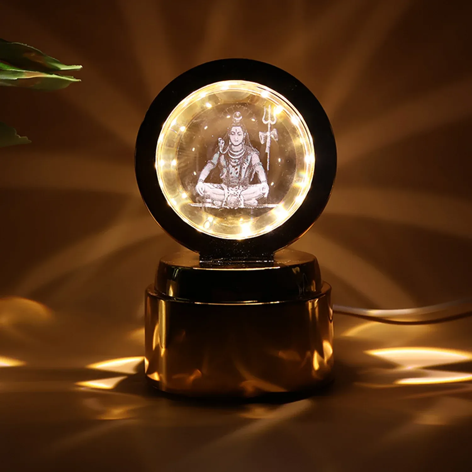 Mahadev 3D Crystal Ball Night Light (1 Pc) - Detailed Feature View 2