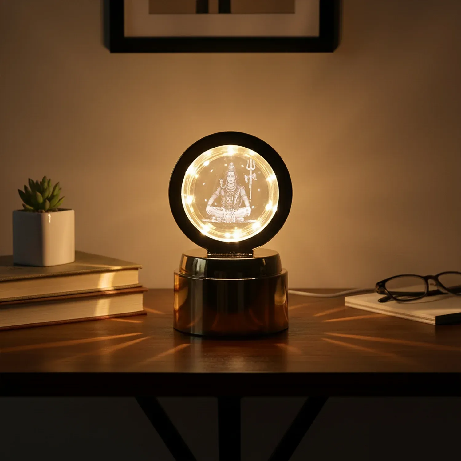 Mahadev 3D Crystal Ball Night Light (1 Pc) - Detailed Feature View 5