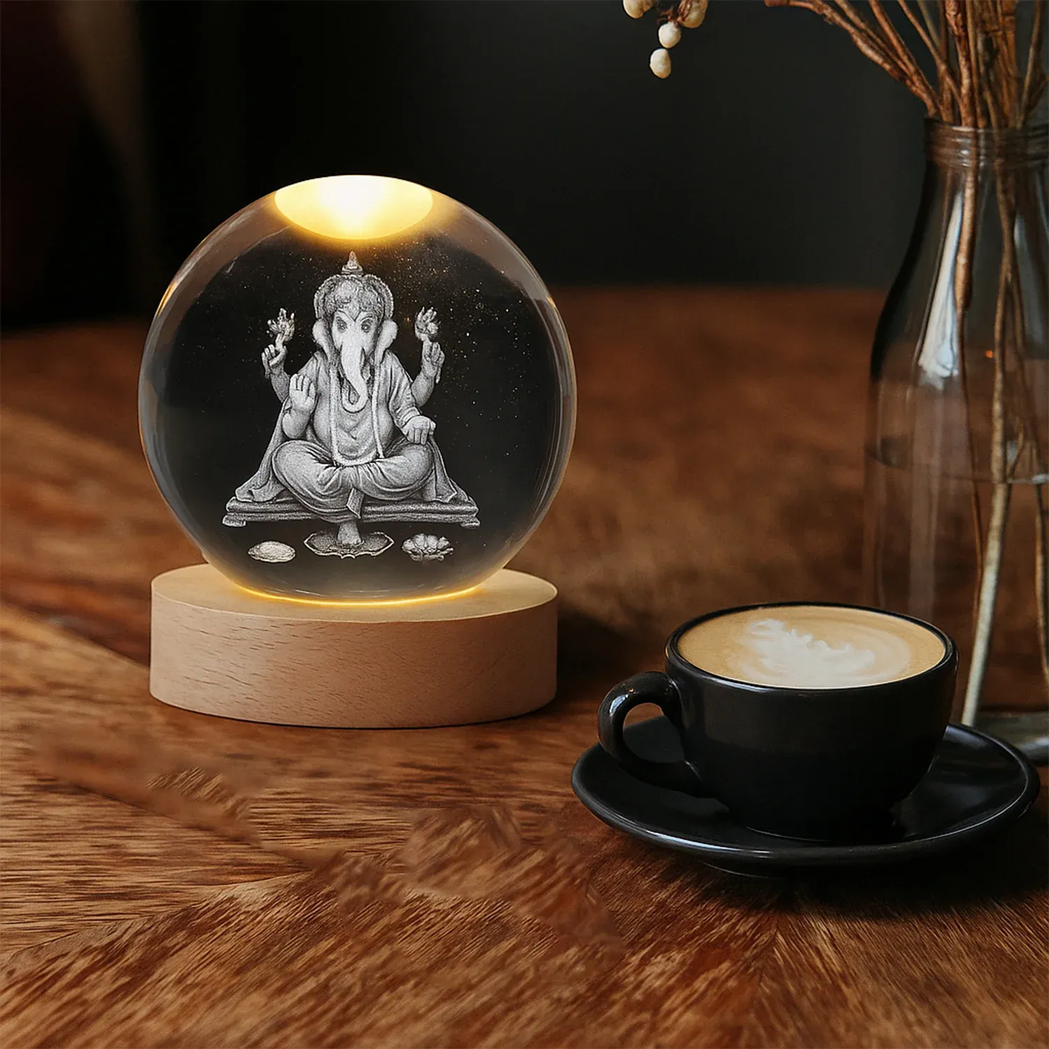 3D Crystal Ball lamps for Bedroom 3D Lamps for Home Decoration 3D Crystal Ball Night Light Gifts for Women Gifts for Men Room Decor Items for Bedroom for Friend and Family (1 Pc) - Detailed Feature View 2