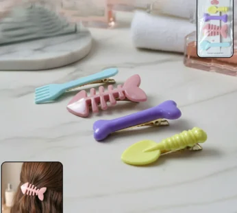 Cute Cartoon Shape Hair Clips (4 Pc)